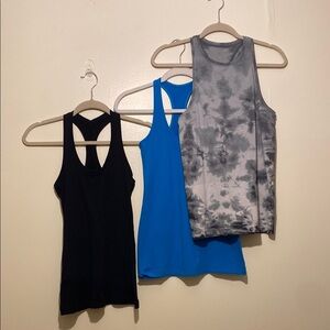 Lululemon Stylish Women's Tank Top Set - Black, Blue, Gray Peloton